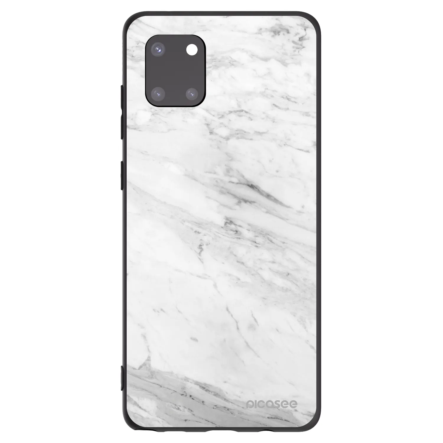 Picasee silikonowe czarne etui na Samsung Galaxy Note 10 Lite N770F - White marble