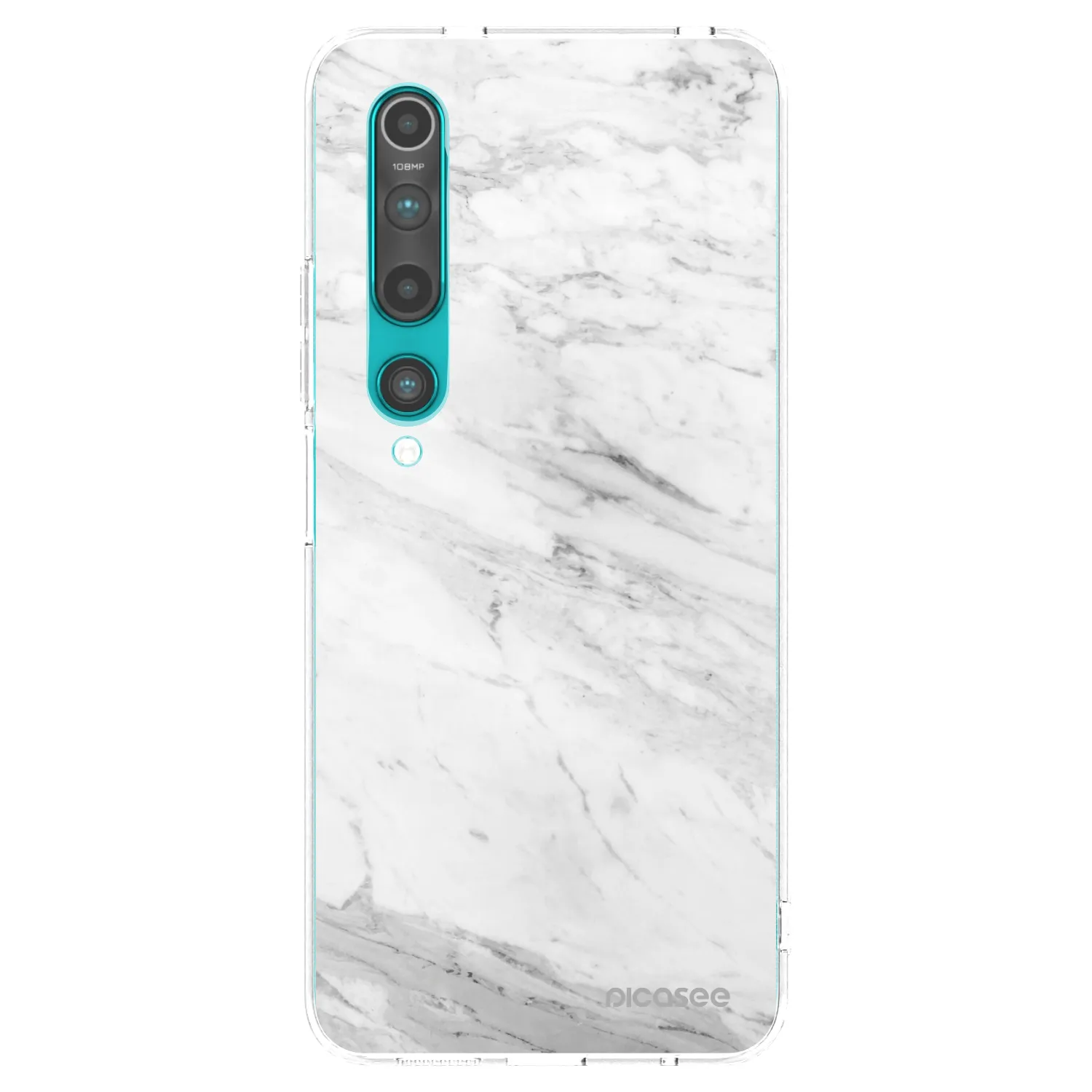 Picasee silikonowe przeźroczyste etui na Xiaomi Mi 10 - White marble