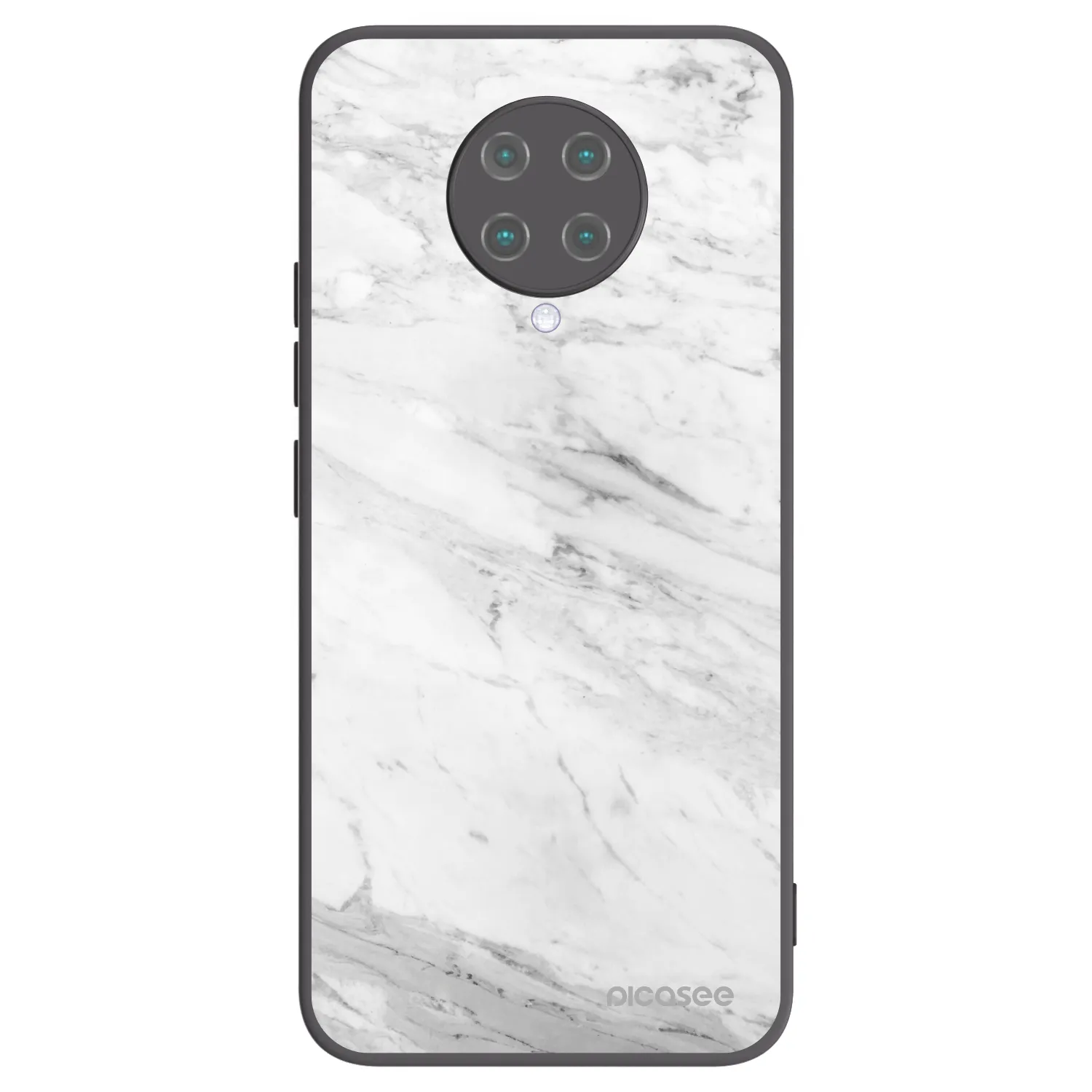 Picasee silikonowe czarne etui na Xiaomi Poco F2 Pro - White marble