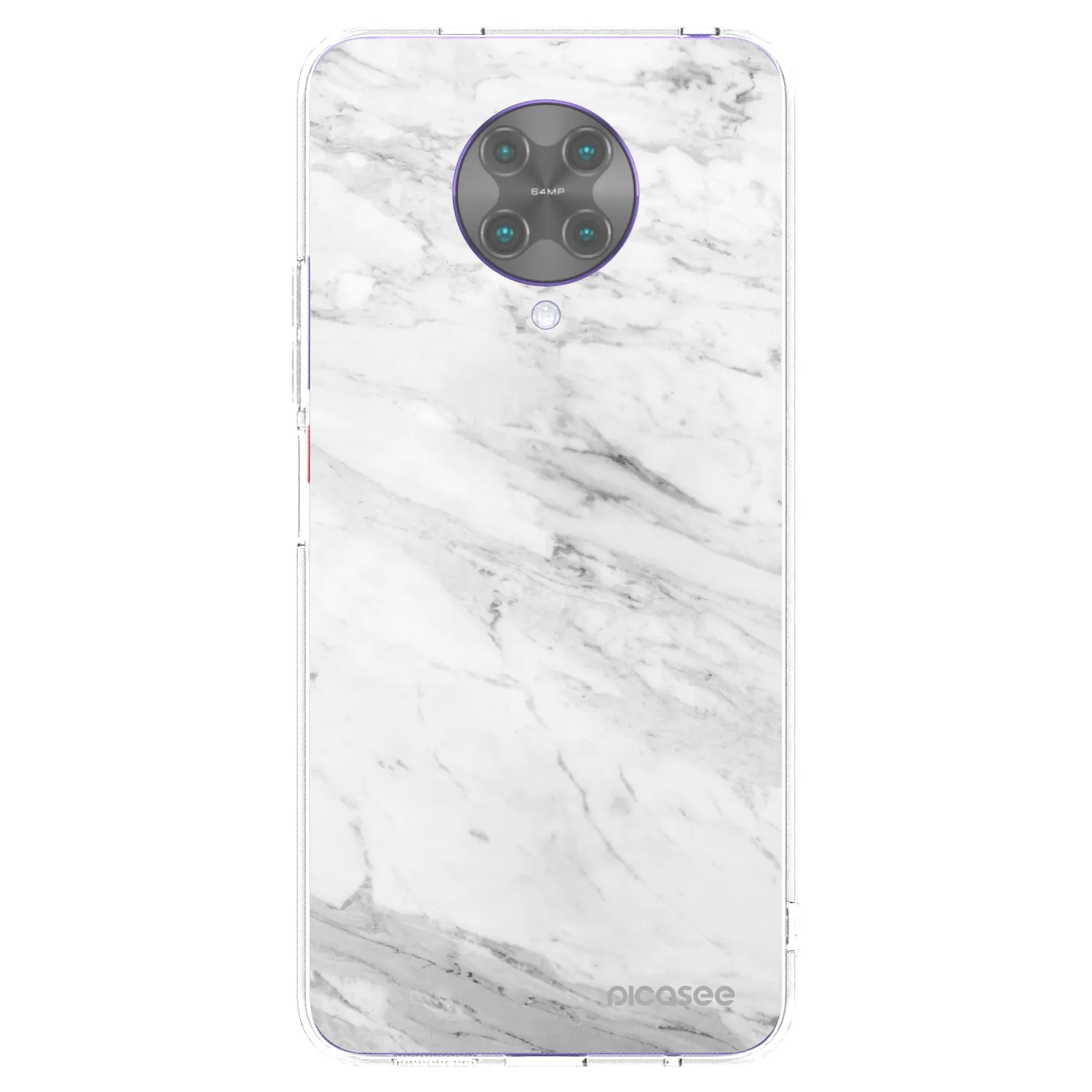Picasee silikonowe przeźroczyste etui na Xiaomi Poco F2 Pro - White marble