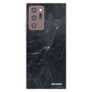 Picasee silikonowe przeźroczyste etui na Samsung Galaxy Note 20 Ultra - Black marble