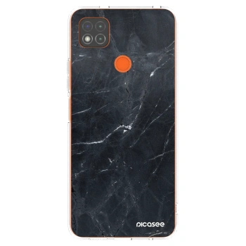 Picasee silikonowe przeźroczyste etui na Xiaomi Redmi 9C - Black marble
