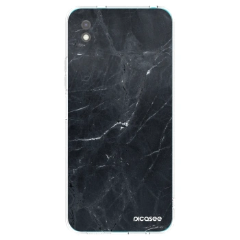 Picasee silikonowe czarne etui na Xiaomi Redmi 9A - Black marble