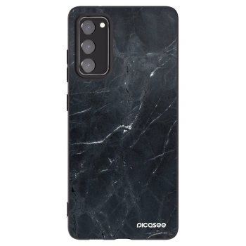Picasee silikonowe czarne etui na Samsung Galaxy S20 FE - Black marble