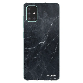 Picasee silikonowe przeźroczyste etui na Samsung Galaxy M51 M515F - Black marble