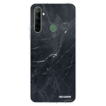 Picasee silikonowe przeźroczyste etui na Realme 6i - Black marble