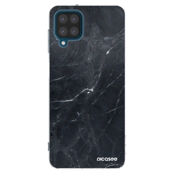Picasee silikonowe przeźroczyste etui na Samsung Galaxy A12 A125F - Black marble