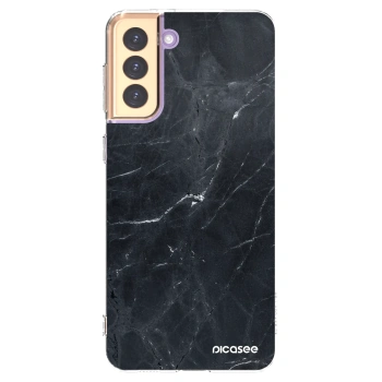 Picasee silikonowe przeźroczyste etui na Samsung Galaxy S21+ 5G G996F - Black marble