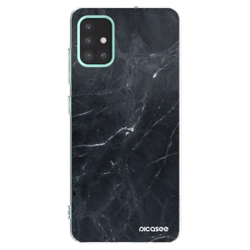 Picasee silikonowe przeźroczyste etui na Samsung Galaxy M31s - Black marble