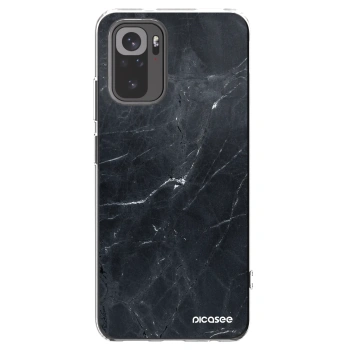 Picasee silikonowe przeźroczyste etui na Xiaomi Redmi Note 10 - Black marble