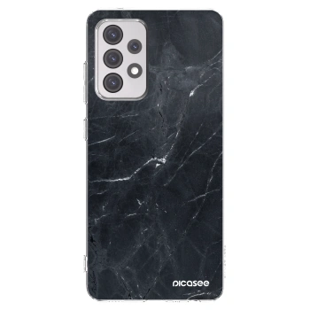 Picasee silikonowe przeźroczyste etui na Samsung Galaxy A52 5G A525F - Black marble