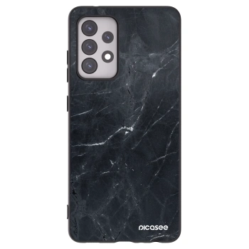 Picasee silikonowe czarne etui na Samsung Galaxy A52 5G A525F - Black marble