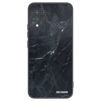 Picasee silikonowe czarne etui na Samsung Galaxy A42 A426B - Black marble