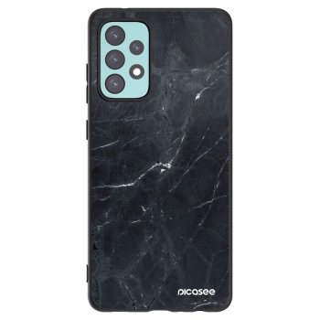 Picasee silikonowe czarne etui na Samsung Galaxy A72 A725F - Black marble