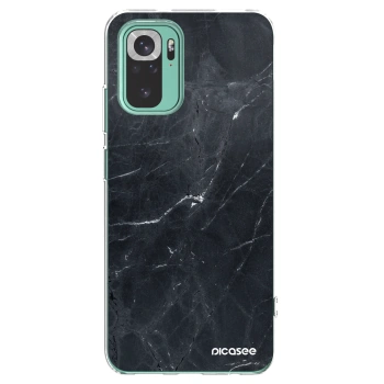 Picasee silikonowe przeźroczyste etui na Xiaomi Redmi Note 10 Pro - Black marble