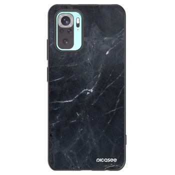 Picasee silikonowe czarne etui na Xiaomi Redmi Note 10 Pro - Black marble