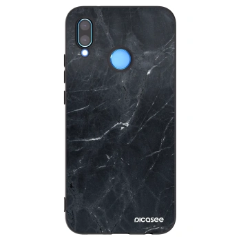 Picasee silikonowe czarne etui na Huawei P20 Lite - Black marble