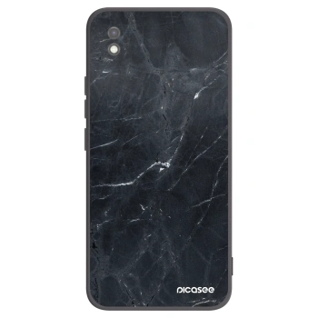 Picasee silikonowe czarne etui na Xiaomi Redmi 9AT - Black marble