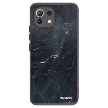 Picasee silikonowe czarne etui na Xiaomi Mi 11 Lite - Black marble