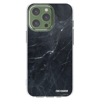 Picasee silikonowe przeźroczyste etui na Apple iPhone 13 Pro - Black marble