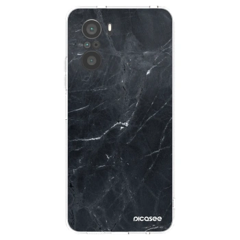Picasee silikonowe przeźroczyste etui na Xiaomi Poco F3 - Black marble