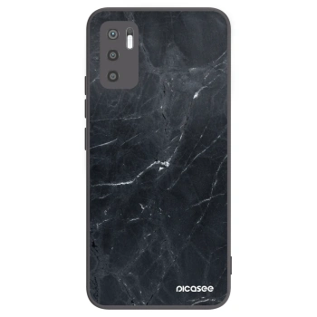 Picasee silikonowe czarne etui na Xiaomi Redmi Note 10 5G - Black marble