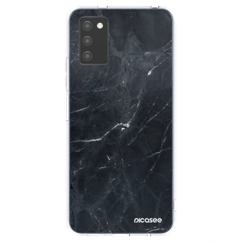 Picasee silikonowe przeźroczyste etui na Samsung Galaxy A02s A025G - Black marble