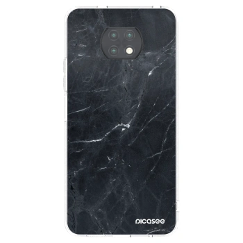 Picasee silikonowe przeźroczyste etui na Xiaomi Redmi Note 9T - Black marble