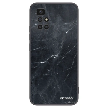 Picasee silikonowe czarne etui na Xiaomi Redmi 10 - Black marble