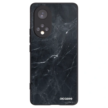 Picasee silikonowe czarne etui na Honor 50 5G - Black marble