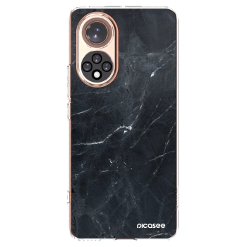 Picasee silikonowe przeźroczyste etui na Honor 50 5G - Black marble