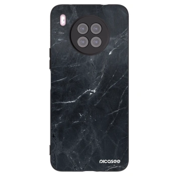 Picasee silikonowe czarne etui na Huawei Nova 8i - Black marble