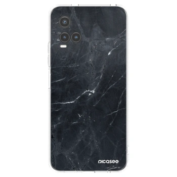 Picasee silikonowe przeźroczyste etui na Vivo Y33s - Black marble