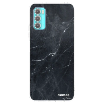 Picasee silikonowe przeźroczyste etui na Motorola Moto G60 - Black marble