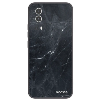 Picasee silikonowe czarne etui na Vivo Y72 5G - Black marble