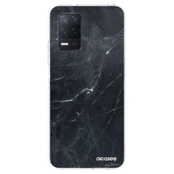 Picasee silikonowe przeźroczyste etui na Realme 8 5G - Black marble