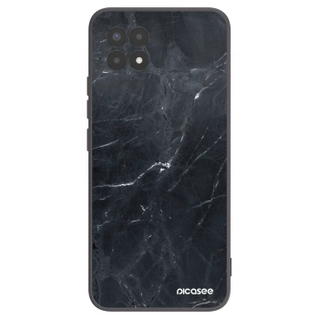 Picasee silikonowe czarne etui na Realme 8i - Black marble