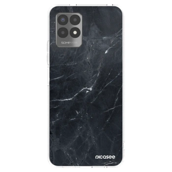Picasee silikonowe przeźroczyste etui na Realme 8i - Black marble