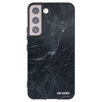 Picasee silikonowe czarne etui na Samsung Galaxy S22 5G - Black marble