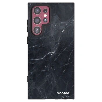 Picasee silikonowe czarne etui na Samsung Galaxy S22 Ultra 5G - Black marble