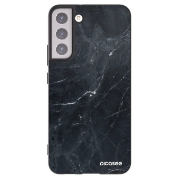 Picasee silikonowe czarne etui na Samsung Galaxy S22+ 5G - Black marble
