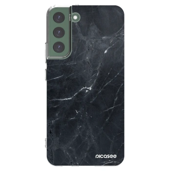 Picasee silikonowe przeźroczyste etui na Samsung Galaxy S22+ 5G - Black marble