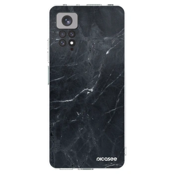 Picasee silikonowe przeźroczyste etui na Xiaomi Redmi Note 11S 4G - Black marble