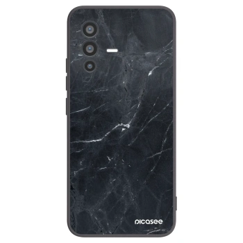 Picasee silikonowe czarne etui na Vivo V23 5G - Black marble