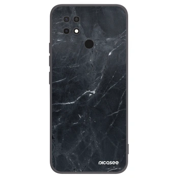 Picasee silikonowe czarne etui na Xiaomi Redmi 10C - Black marble
