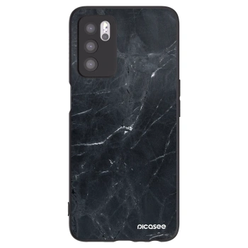Picasee silikonowe czarne etui na OPPO A16s - Black marble