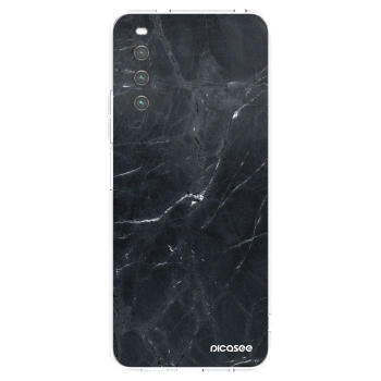Picasee silikonowe przeźroczyste etui na Sony Xperia 10 IV 5G - Black marble