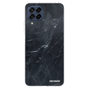 Picasee silikonowe przeźroczyste etui na Samsung Galaxy M53 5G - Black marble