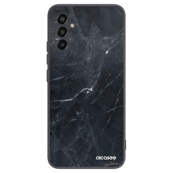 Picasee silikonowe czarne etui na Samsung Galaxy M13 M135F - Black marble