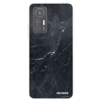 Picasee silikonowe przeźroczyste etui na Xiaomi 12 Lite - Black marble